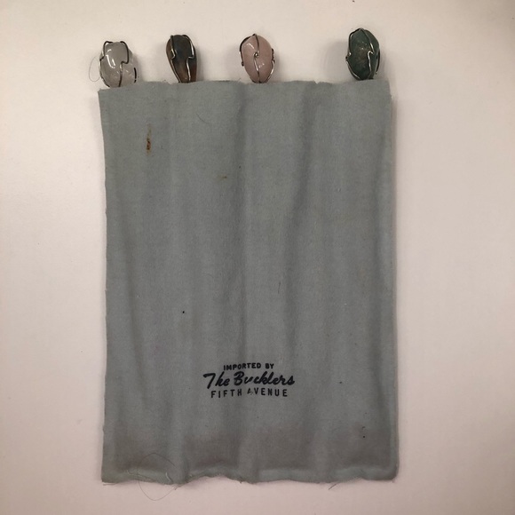 Vintage cocktail stirring spoons with gemstones - Picture 2 of 7